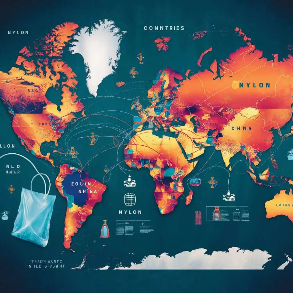 Popular countries for nylon export