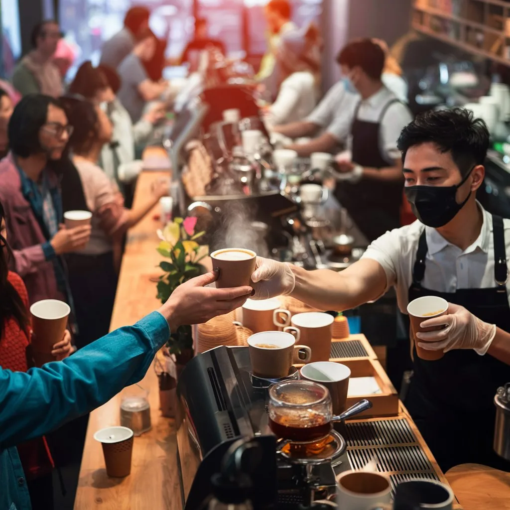 The use of disposable cups in coffee shops